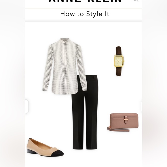 Anne Klein Florentine Dot Print Poet Blouse - Picture 6 of 6